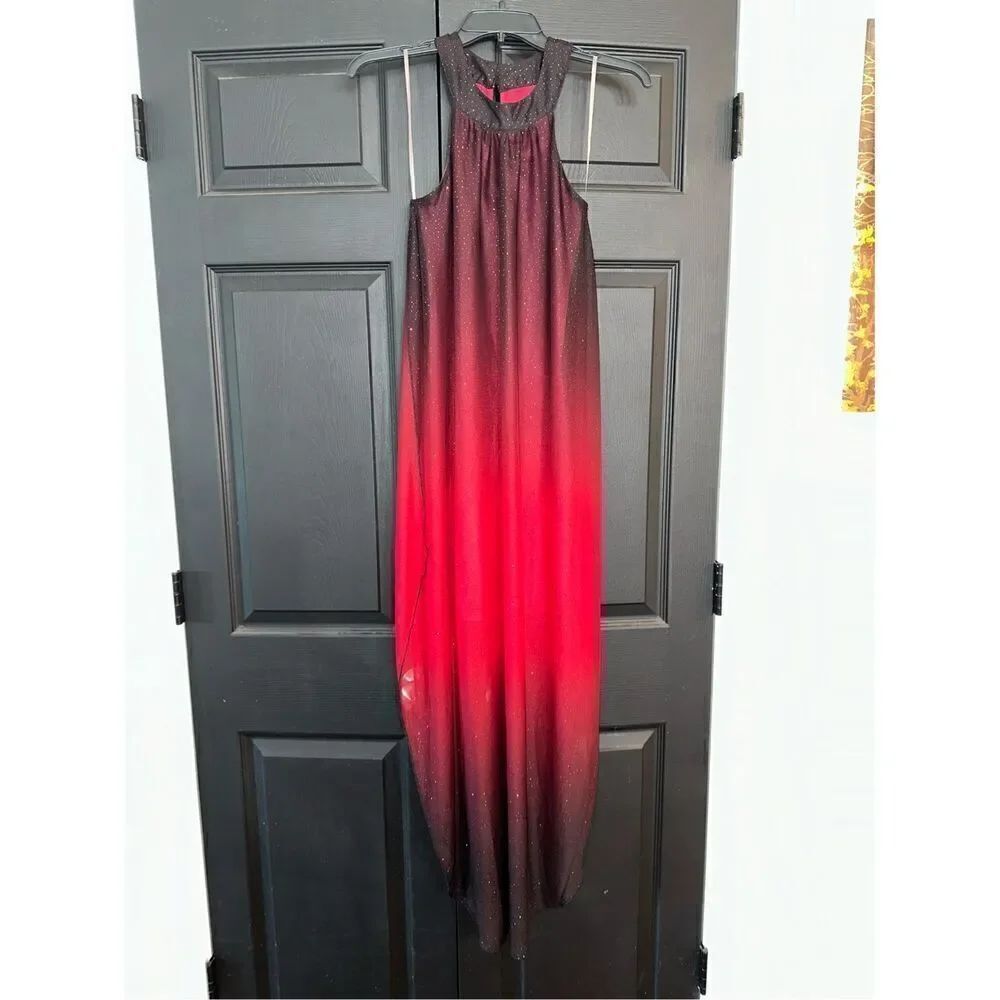 Venus Red/black ombré Glittering Dress